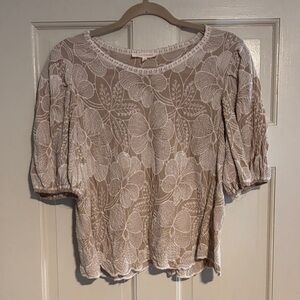 Solitaire Cream Floral Lace Blouse